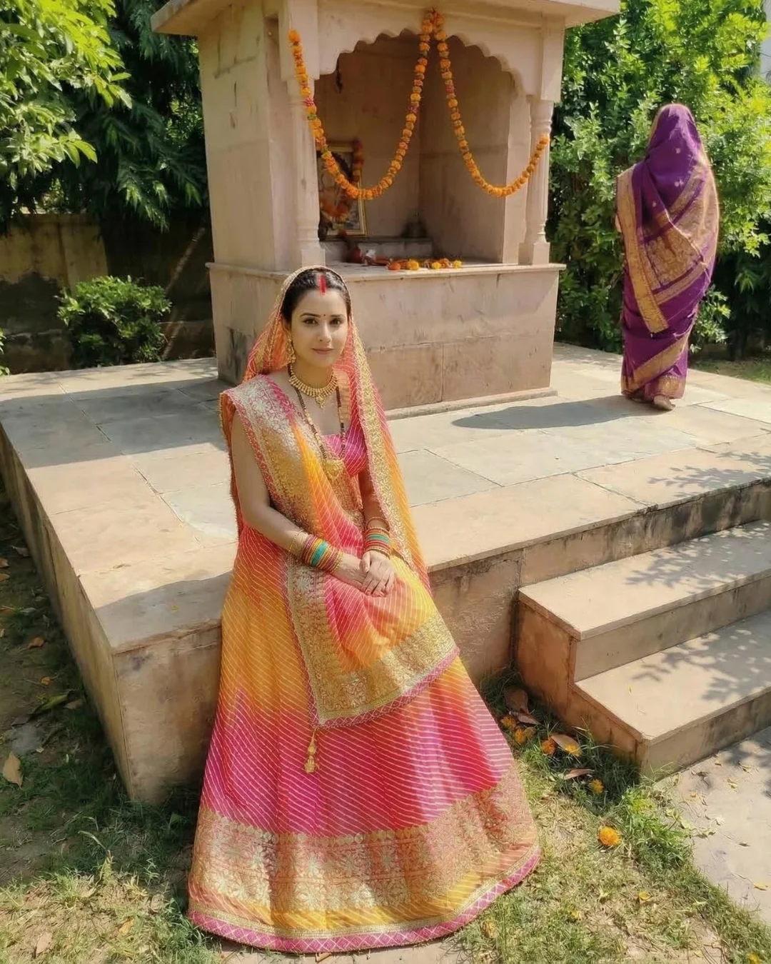 Sukhda Guri Pink Leheriya Kota Doria Lehenga with Gota Patti Work review
