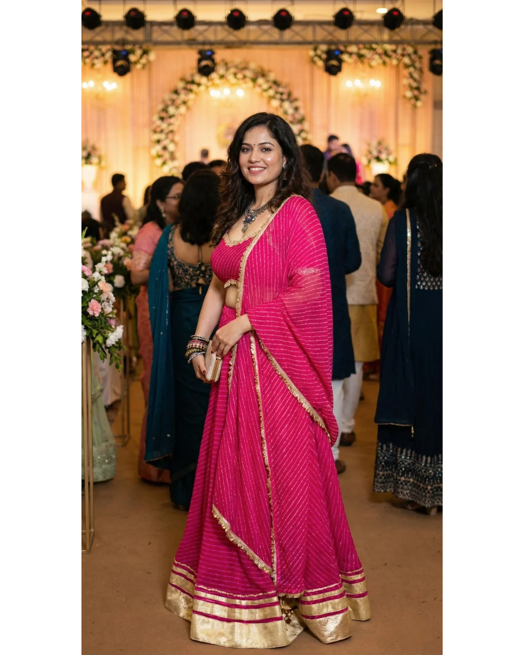 Neha Tiwari Rani Pink Leheriya Lehenga Customer Review