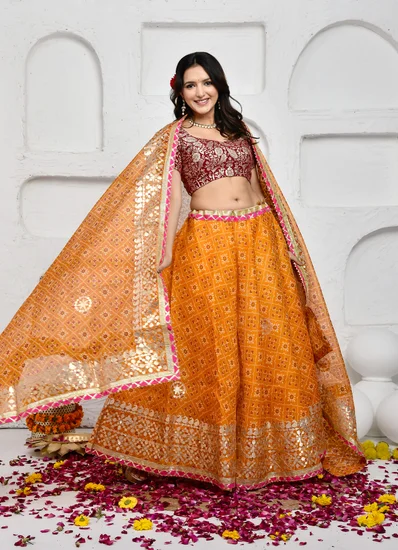 Golden Yellow Haldi Dress Lehenga