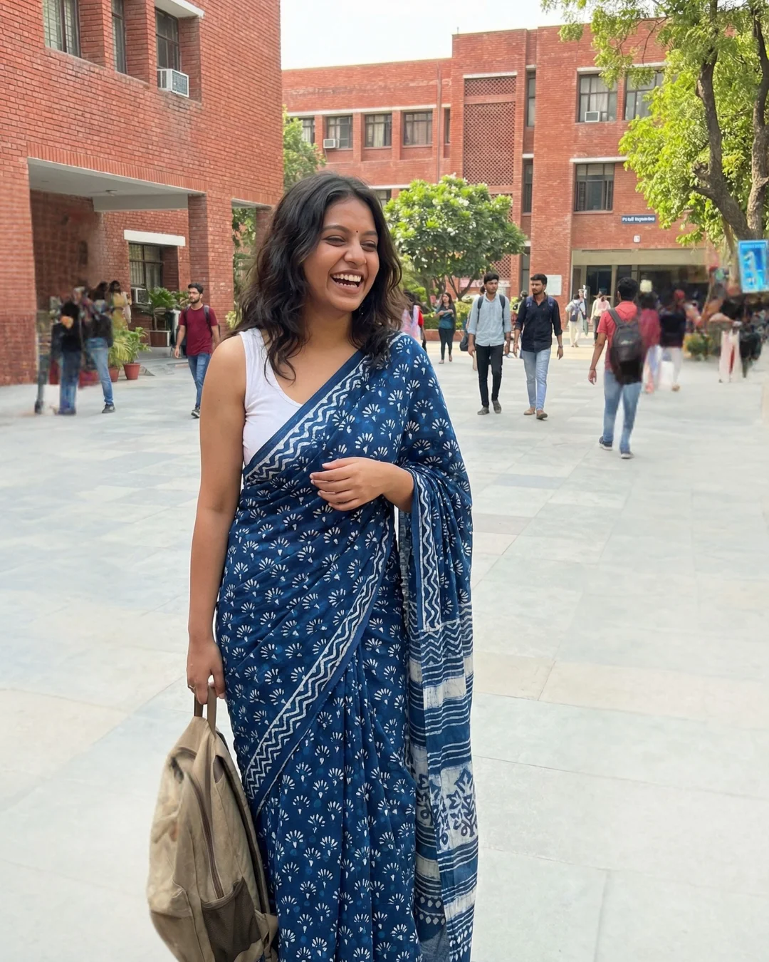 Anita Desai Indigo Mist Bagru Mulmul Saree review
